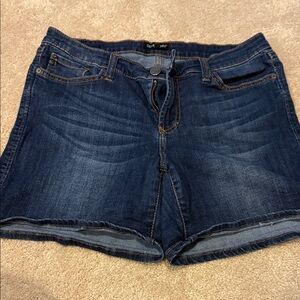 Dear John Dark Blue High-Rise Denim Cutoff Shorts